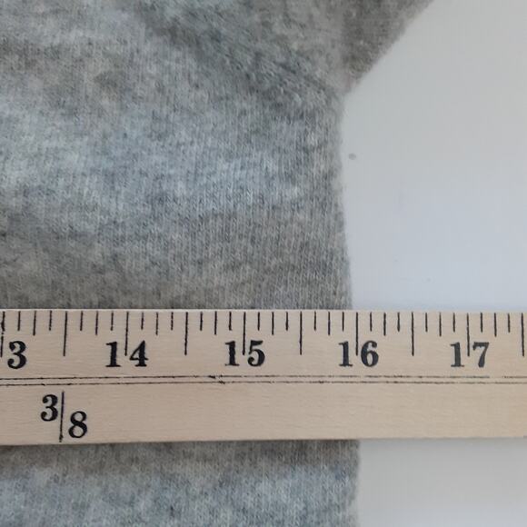 Sisley Cowl Neck Sweater Tunic Gray Half Sleeve Button Cashmere Merino Wool - Picture 7 of 10